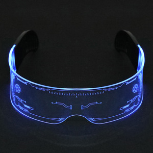 Cyberpunk Style LED Glasses <b>Black</b> <b>Frame</b> Acrylic Lens Glowing Disco Party Props Unisex Fashionable Outfits Halloween - Product Image 3