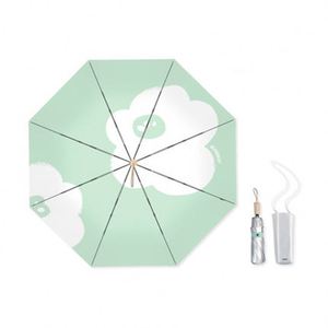 Parapluie manuel portable pliable en 3 sections avec revêtement UV argenté, cadre en fer, résistant au vent et à l'eau, imprimé de jolies fleurs, pour femmes - Product Image 2