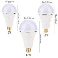 Ampoule rechargeable E27 9W 12W 15W, ampoule LED d'urgence à haute luminosité, lumineuse dans l'eau, éclairage portable extérieur 85-265v