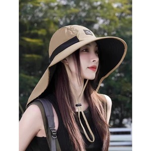 Boserlin Bucket Hat Wide Brim UV Protection Sun Hat Neck Protector Breathable Outdoor Adult Hat - Product Image 2