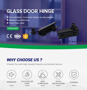 Hiện đại màu đen cửa kính pivot bản lề Frameless mềm-đóng Phụ kiện cho đồ nội thất tủ - Product Image 6