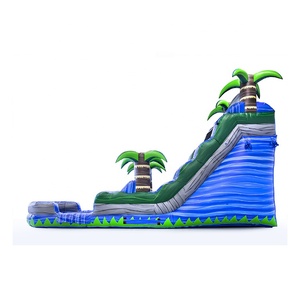 Grand toboggan aquatique gonflable en PVC bleu Magic avec châteaux gonflables pour jardins publics et aéroports - Product Image 2