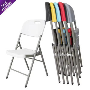 Chaises de jardin en métal et plastique de gros, design moderne, banquet de mariage, chaises pliantes noires et blanches pour événements - Product Image 4