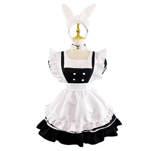 Maid Outfit Cosplay Costume Black White Dress With Bunny Ears For Anime Performance Stage Wear - Product Image 4