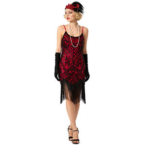 Robe de soirée vintage <span class=keywords><strong>Gatsby</strong></span> à sequins et franges pour Halloween, transfrontalière - Product Image 4