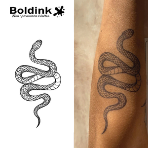 Tatuaje semipermanente <span class=keywords><strong>de</strong></span> tinta Jagua <span class=keywords><strong>de</strong></span> Boldink, diseño <span class=keywords><strong>de</strong></span> serpiente realista <span class=keywords><strong>en</strong></span> espiral para el antebrazo, arte corporal, resistente al agua, <span class=keywords><strong>de</strong></span> larga duración (2 semanas). - Product Image 1