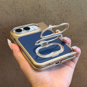 Étuis de téléphone portable en cuir PU de luxe pour iPhone Duo avec protection à 360° °   Protection d'écran avant antichoc avec double anneau de support et coque rigide - Product Image 6