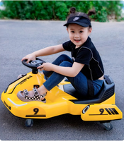 Kart électrique pour enfants 12V 360 °   Voiture à roulettes avec musique Bluetooth, lumières LED, contrôle à 5 vitesses, jouet pour enfants
