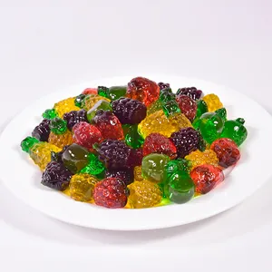 Amos 4D 72G Oem Grape Orange Pineapply Apple Strawberry Cartoon Delicious Soft Halal Sweet 3D Gummy Gummi Fruit Candy