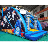 Château gonflable sur le thème de l'espace, avec toboggan sec, pour enfants, pour des jeux en plein air sur le thème de l'espace