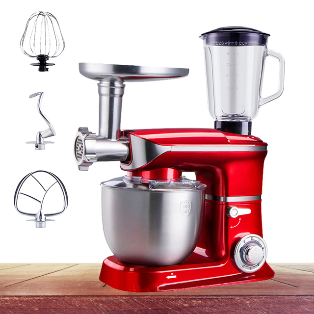 Food Bread Dough Kneading Kitchen Appliances 3 in 1 Electric Stand Mixer With Meat Grinder and Blender
