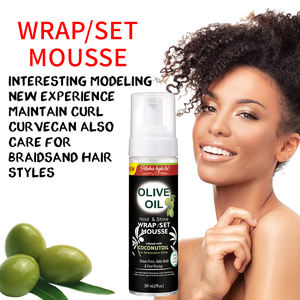 Logo personnalisé 207ml d'huile d'<span class=keywords><strong>olive</strong></span> nourrissante anti-frisottis <span class=keywords><strong>mousse</strong></span> de coiffure pour cheveux bouclés pour perruques bouclées - Product Image 3