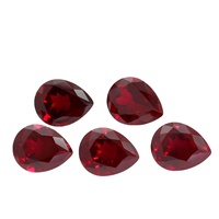 Rubis synthétique rouge foncé de haute qualité de Chine, poli, en forme de poire, pierre précieuse en vrac ; Vente en gros directe d'usine