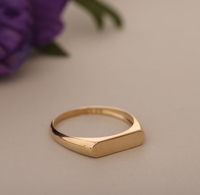 18 Karat vergoldeter minimalisti scher Siegelring aus Edelstahl 316L Personal isierter wasserdichter Siegelring Gravierter Siegelring für Frauen