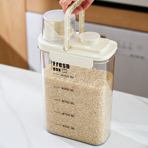 Juego de contenedores de almacenamiento de granos de cereales de arroz modernos de metal transparente con tapas herméticas para almacenamiento de alimentos - Product Image 5