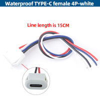Connecteur USB Type-C femelle 4 broches pour châssis, pour câble d'extension USB-C étanche 4P à souder pour DIY