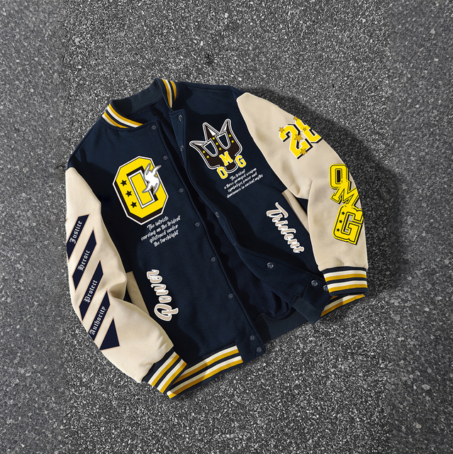 Factory Wholesale Street Hip Hop Style Heated Varsity Jacket for Men and Women Custom Embroidered Front Logo Oversized Fit