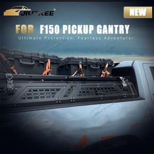 Jiutree ชั้นวางสัมภาระหลังคา F150ขยายได้สำหรับ Ford Raptor โครงเหล็กที่มีการออกแบบให้โหลดสูงสุดครึ่งความสูงเหมาะสำหรับการจัดเก็บของรถกระบะ - Product Image 2