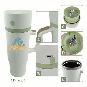 Bouteille d'eau sport personnalisée avec logo, couvercle mixeur, double paroi isolée en acier inoxydable, tasse de voyage 30 oz pour voiture et mixeur de jus - Product Image 4