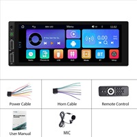 Pemutar MP5 Mobil Universal 6.86 Inci 1DIN Dengan Tombol Fisik, Carplay Nirkabel, Stereo Multimedia Mobil Unit All-in-One