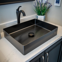 Lavabo de salle de bain moderne de luxe en acier inoxydable à poser sur comptoir