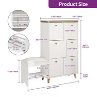 Armoire à chaussures italienne avec portes Design moderne Étagère à chaussures en bois pour la maison Offre Spéciale de meubles de salon Vente en gros