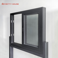 Diseños modernos ventana corredera de aluminio de doble acristalamiento para casa de campo
