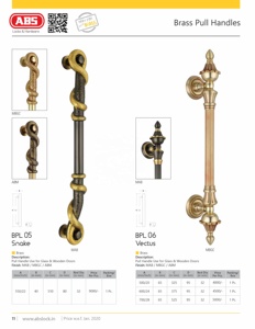 Tirador de latón para puerta principal, manija elegante de latón macizo duradero para puertas interiores y comerciales de entrada de vidrio de madera - Product Image 2