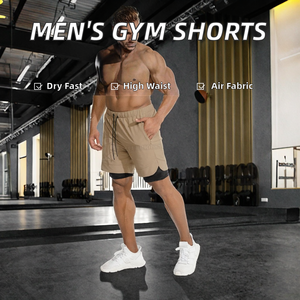 Men's Casual Knitted Cotton Solid Gym Shorts Breathable Quick Dry High Waist Drawstring OEM Service for CrossFit Fitness Running - Product Image 2