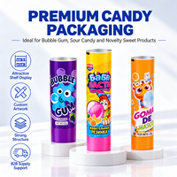 Tube d'emballage pour bonbons en aluminium et plastique imprimé sur mesure, qualité alimentaire, finition UV, bouchon à vis 12,7-35 mm