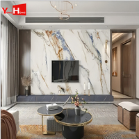 Panneau mural en PVC marbré finition mate élégante, panneau UV non réfléchissant, panneau mural en plastique imitation pierre pour un design intérieur minimaliste