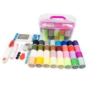 Kit d'<span class=keywords><strong>aiguilles</strong></span> à tricoter professionnelles portables pour le voyage et la maison, accessoires de couture multifonctions DIY, 12 bobines de fil crémeux - Product Image 2