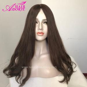 Chine vente en gros top ventes femmes juives orthodoxes russe Remy cheveux humains silicone juif casher kippa perruques - Product Image 2