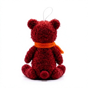 Handmade Red Felt <b>Bear</b> Ornament Set Wall Hanging Christmas Decoration <b>Cute</b> Animal Indoor Holiday Decor Small Size Certified Wool - Product Image 4