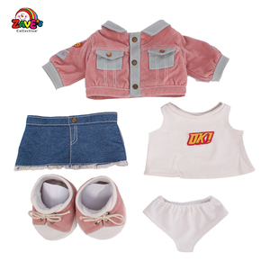 Zave 15.5 pollici in piedi <span class=keywords><strong>Panda</strong></span> morbido giocattolo rosa Denim abito da gioco mostra tessuto bianco nero PP cotone pelle amichevole - Product Image 2
