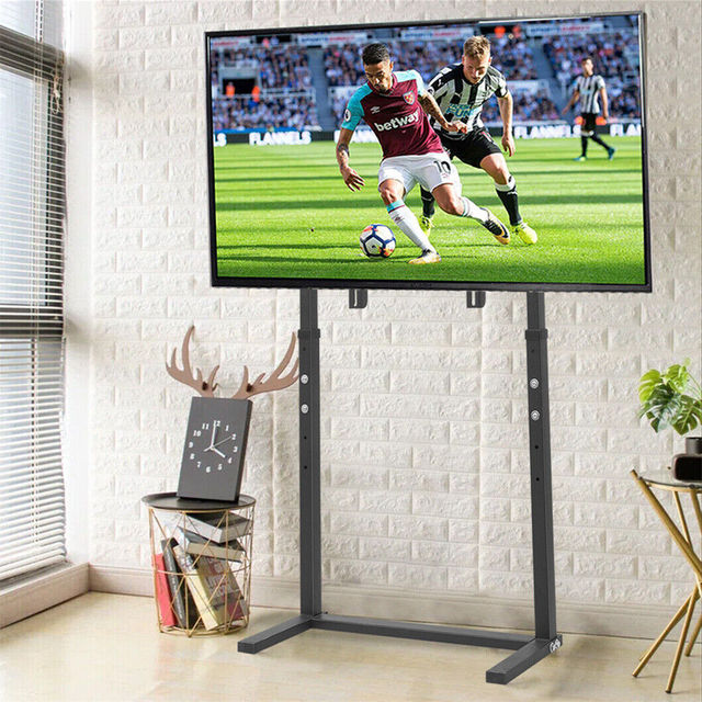 Heavy Duty Metal TV Floor Stand Height Adjustable for 32-65 Inch LED LCD