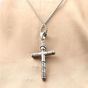 Men's Stainless Steel <b>Cross</b> Pendant Necklace Geometric Design Punk Retro Style 12084 - Product Image 2