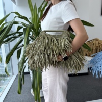 Nuevo Bolso de Mano de Paja de Lujo a la Moda Bolsa de Verano de Gran Capacidad Duradera Hecha a Mano