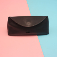 Boîte d'emballage de lunettes en cuir noir de luxe avec logo personnalisé, étui à lunettes de soleil argenté populaire, ensemble d'étui à lunettes, sac en carton