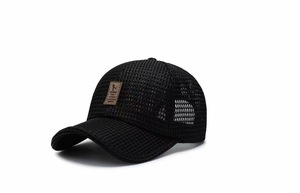 Thoải mái tối ưu có thể điều chỉnh Mũ bóng chày 100% polyester phong cách thể thao với màu đen Lưới Dot hiệu suất nhãn phiên bản mùa hè - Product Image 6