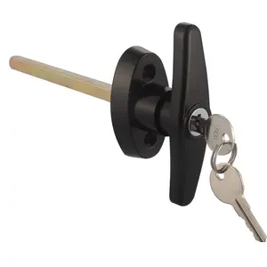 Meigu T Handle Zinc Alloy Lock Black Hardware Garage Door T Handle Locks Including Keys