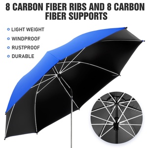 42" Manual Chair <b>Umbrella</b> with Clamp SPF50+ <b>Windproof</b> 360 Adjustable for Camping Beach Wheelchair Stroller & Golf Use - Product Image 4