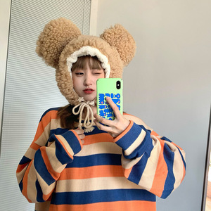 Cappello Invernale Dolce e Carino con Orecchie <span class=keywords><strong>di</strong></span> <span class=keywords><strong>Agnello</strong></span>, Cappello in Peluche con Grandi Orecchie da Orso per Donne e Bambini - Product Image 4