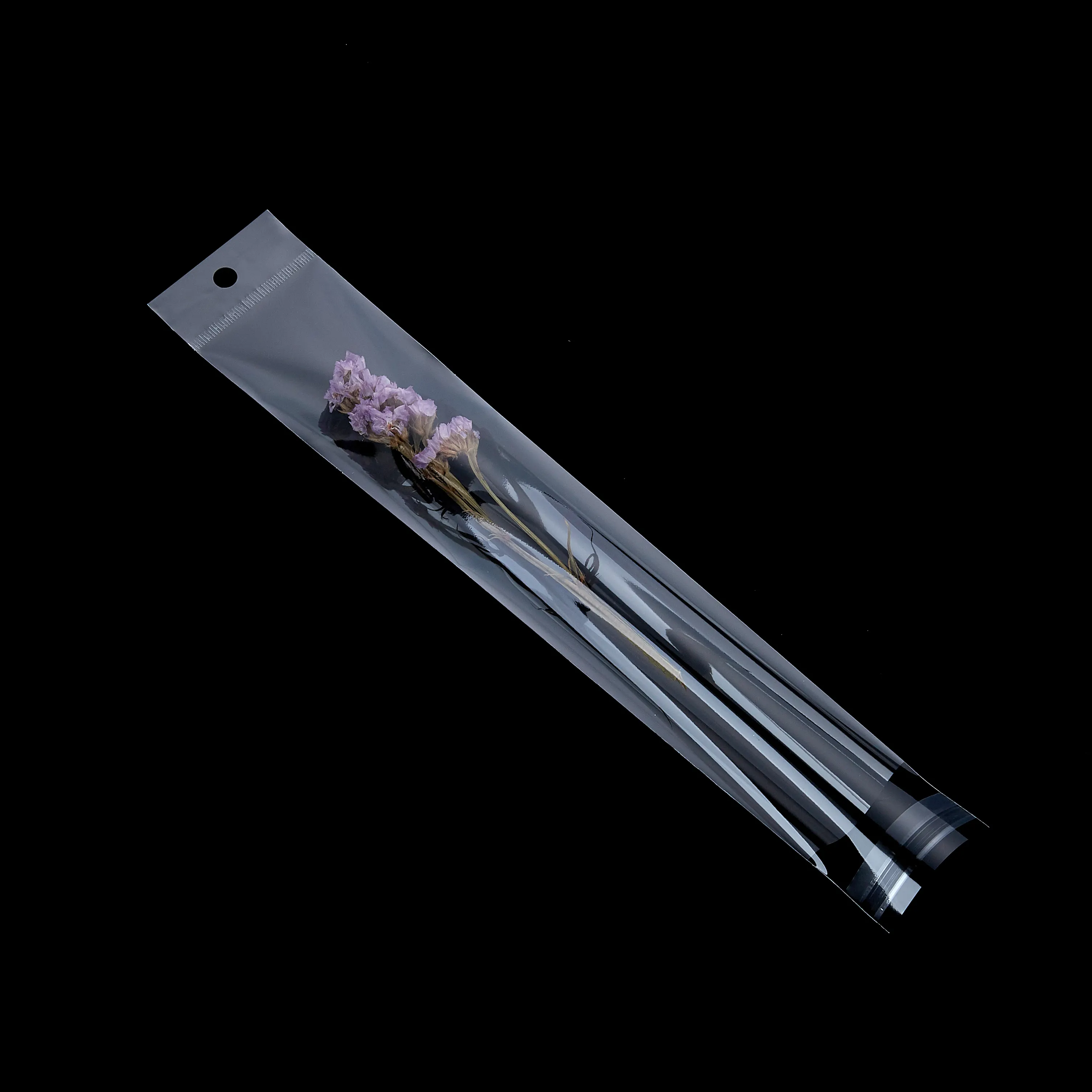 カスタム印刷2024セルフシール粘着シールビニール袋透明ヘッダーデザイン吊り下げ穴付きペン用Oppバッグ