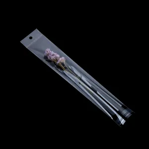 Tas plastik segel perekat segel otomatis 2024 cetak kustom tas Opp desain Header transparan untuk pena dengan lubang gantung