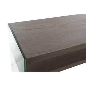Soporte para Consola de Cristal y MDF, 160x45x80 cm, Color Marrón Nogal - Product Image 5