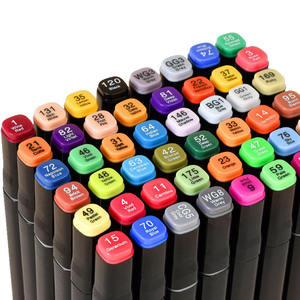 Marcadores Artísticos de Ponta Larga à Base de Álcool, Marcadores de Ponta Dupla, Canetas de Tinta Permanente para Livros de Colorir para Crianças e Adultos, Materiais Escolares - Product Image 1
