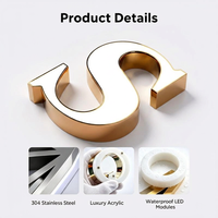Letras de Canal LED Personalizadas, Letreros para Tiendas en Exteriores, Letrero con Logotipo Acrílico 3D