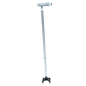 Canne en alliage d'aluminium à quatre points d'appui, antidérapante, réglable en hauteur, pour personnes âgées, support de marche extérieur - Product Image 5