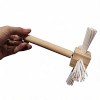 Jouet pour oiseaux en forme de moulin à vent rotatif avec bâtonnets en bois de couleur naturelle, accessoire suspendu pour cage pour grand perroquet